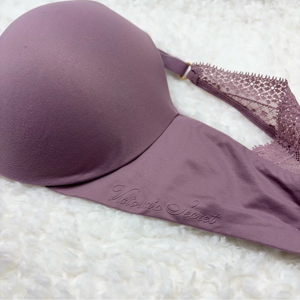 Incredible by Victoria’s Secret Perfect Shape Bra 34DD Mauve Purple Lace